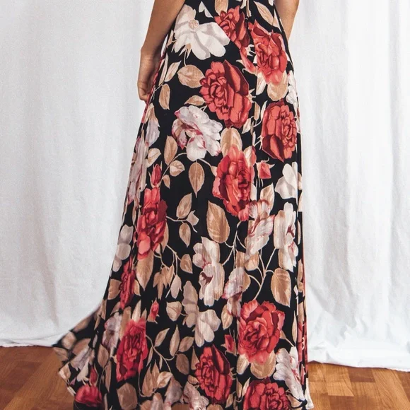 90s Floral Fit & Flare Maxi Dress - Picture 12 of 14